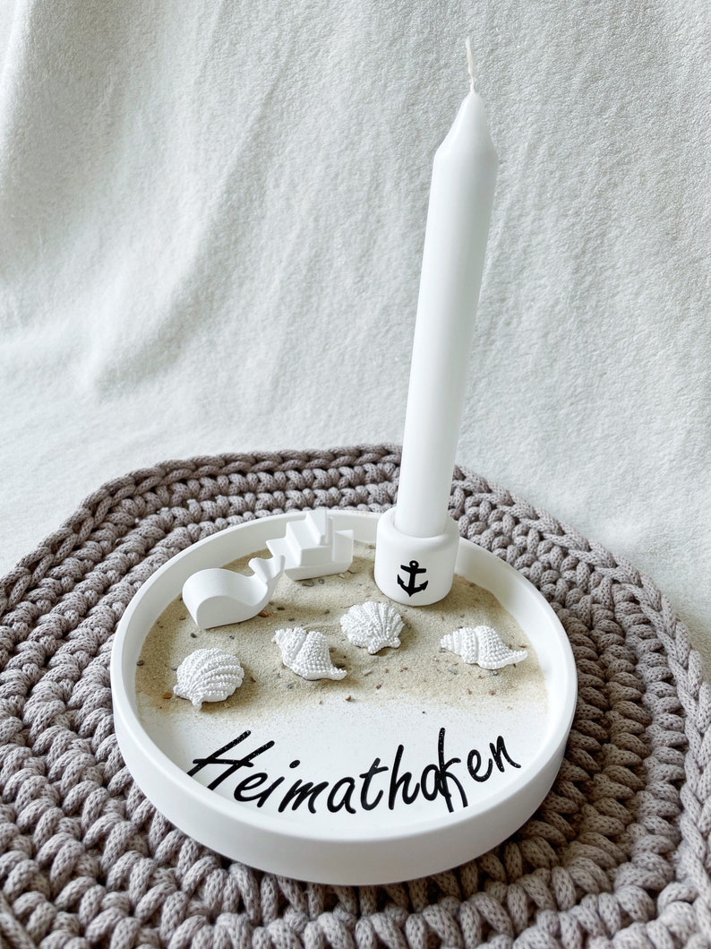 schlichte weiße mini Kerzenständer für Stabkerzen Stabkerzenhalter Hochzeit Taufe Gastgeschenke Mitbringsel Kerzenhalter Bild 4