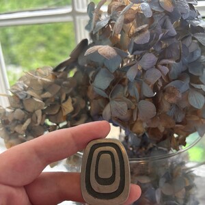 Erik Fransson Pewter brooch: Noted Swedish designer! Mid century w matching pewter earrings. Rare find! Maker&#39;s Mark. Geometric design.