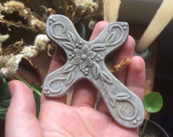 Sale! Ornate Cross Decoration or Ornament to Hang in Your Window or Garden. For a Meditation room.