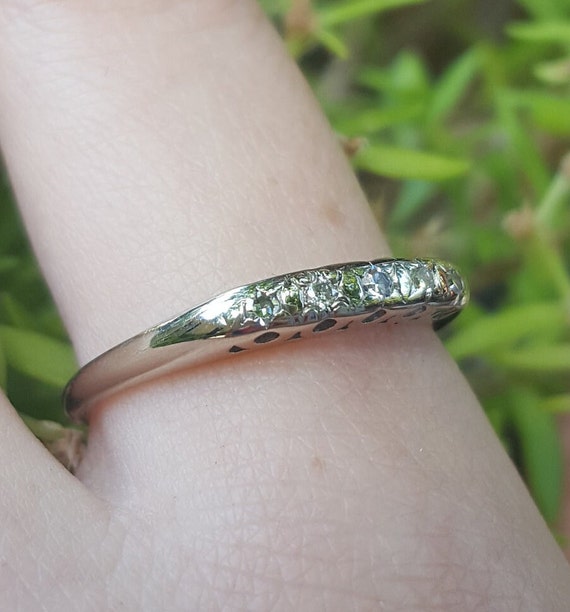 SALE = Classic Diamond Band: Vintage 14k. 5 Diamon