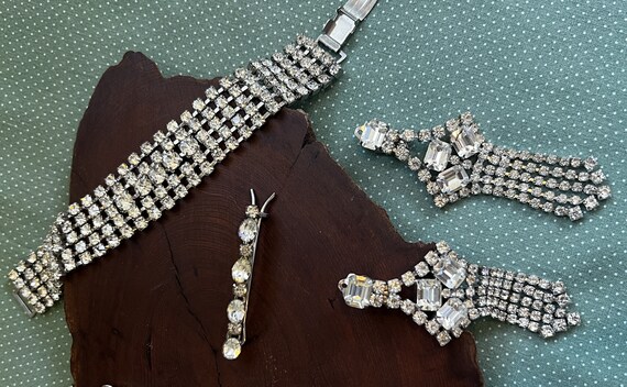 Rhinestone jewelry set: Gorgeous Drop earrings. 5… - image 9