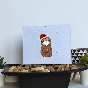Carte de graines de père Noël paresseux