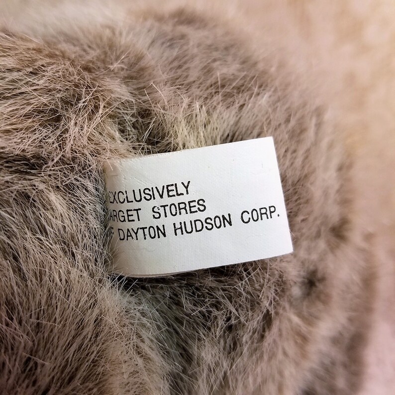 Target Dayton Hudson Teddy Bear Plush Stuffed Animal Vintage Gray 9 tall with Black Bow