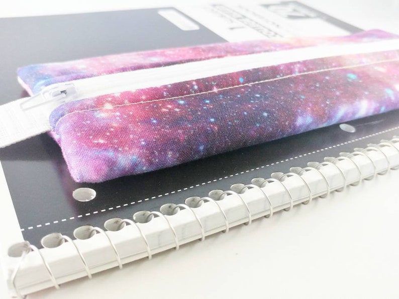Flat Shaped Pencil Case BEYOND THE GALAXY Design Pencil Case with Notebook Back-to-School Pouch Set Zipper Pen Case