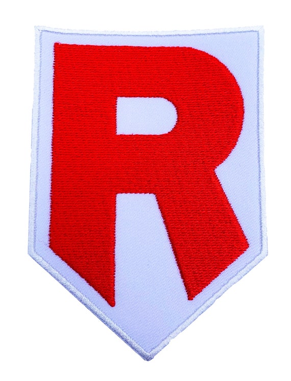 team rocket r logo patch pokemon go embroidered iron sew on etsy etsy