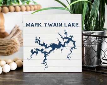 Mark Twain Lake - Drink Coasters, Table Decor, Wood grain, Lake Coasters, Compass, Lake, Farmhouse Coasters, Lake House Decor