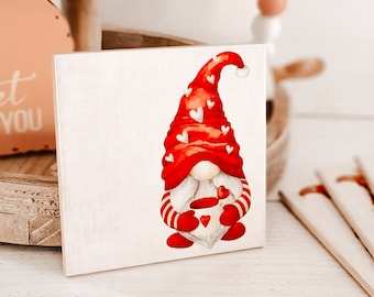 Montañas rusas Gnome del Día de San Valentín - Decoración del Gnomo - Decoración del Día de San Valentín - Posavasos Gnomo - Decoraciones del Día de San Valentín - Regalos de San Valentín