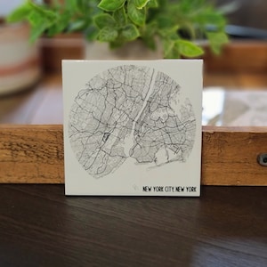New York City Map coaster set - 4 coasters - New York City coasters - New York City Decor - Maps - Map decor - NYC decor - Black and White