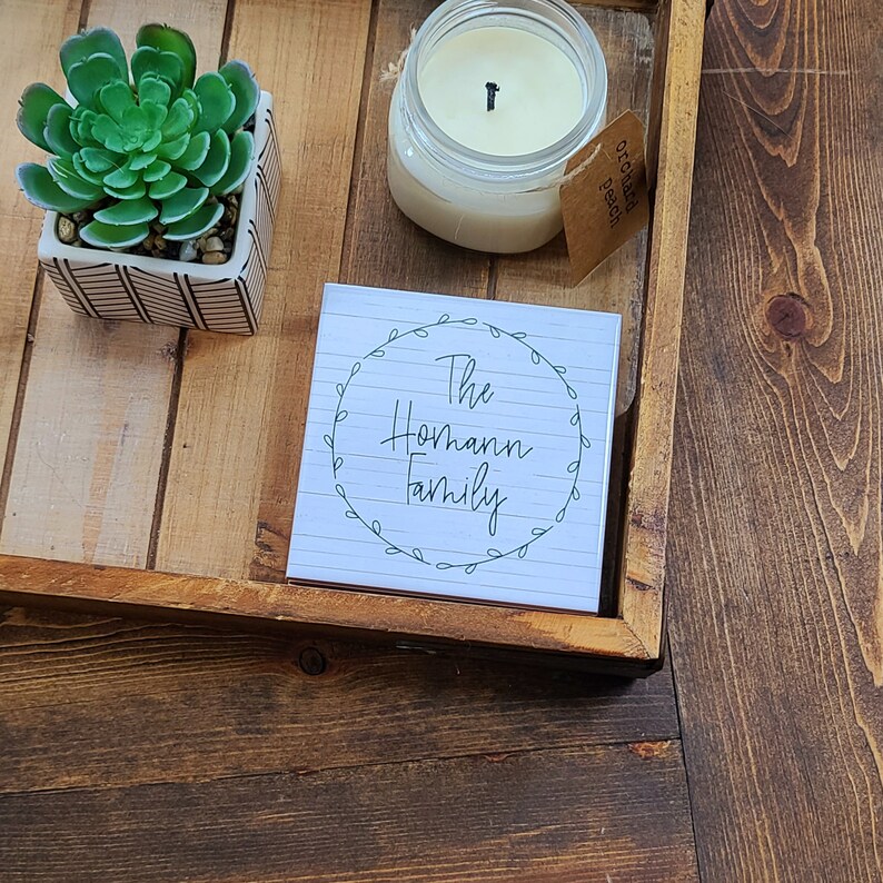 Custom Farmhouse Monogram Coaster Set of 4 Personalized Etsy