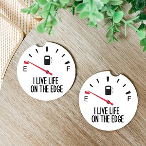 car cup coasters, empty gas gauge, stocking stuffer, gift for her, funny gift, funny coaster, gifts under 10, gag gift, coworker gift