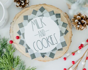 Christmas coasters - holiday coasters - Rae Dunn Christmas - Black and white buffalo plaid - Rae Dunn Decor - Rae Dunn coasters