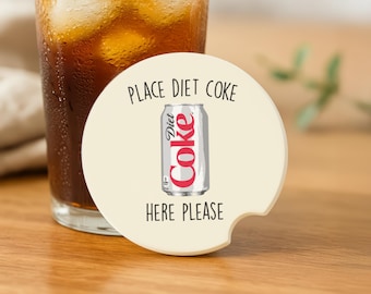 Posavasos para coche, posavasos de Coca-Cola Light para coche, regalo para ella, regalo divertido, posavasos divertidos, regalos por menos de 10 dólares, regalo para adictos a la cafeína