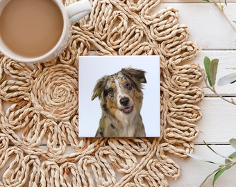 Australian Shepherd Coasters - Set of 4 Coasters - Australian Shepherd gift - Australian Shepherd Home Decor - Aussie mom gift ideas
