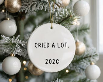 cried a lot ornament, funny christmas ornament, gag gift, secret santa, white elephant, 2026 ornament, christmas gift for coworker