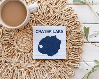 Crater Lake Coasters, lake house decor, lake coaster set, set of 4, housewarming gift for her, birthday gift for him, living room decor
