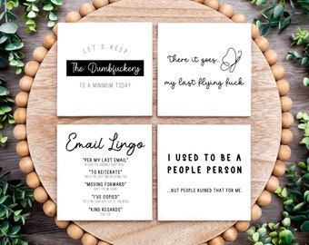 Funny Work From Home Coasters - WFH Coasters - WFH Decor - WFH Desk Decor - Work From Home Gift - Coworker Gift - Boss gift - Christmas Gift