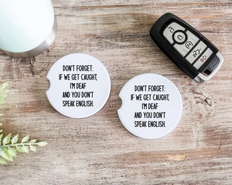 car cup coasters, don't forget, stocking stuffer, gift for her, funny gift, funny coaster, gifts under 10, gag gift, getting out of trouble