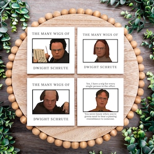 Dwight Schrute Wigs - Set of 4 - The Office - Dunder Mifflin - Dwight Schrute Gifts - Schrute Farms - Funny Dwight - Michael Scott