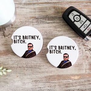 car cup coasters, Michael Scott, stocking stuffer, gift for her, funny gift, gifts under 10, its britney bitch gift, the office decor