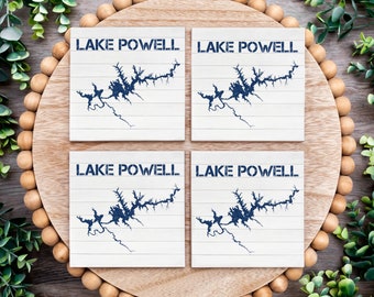 Lake Powell Coasters, lake house decor, lake coaster set, set of 4, housewarming gift for her, birthday gift for him, living room decor