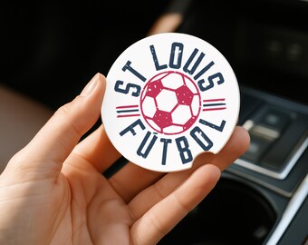 car cup coasters, St. Louis soccer, mls, stocking stuffer, gift for her, gifts under 10, moving away gift, for him, for couple, city decor