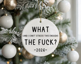 wtf ornament, funny christmas ornament, gag gift, secret santa, white elephant, 2026 ornament, christmas gift for coworker