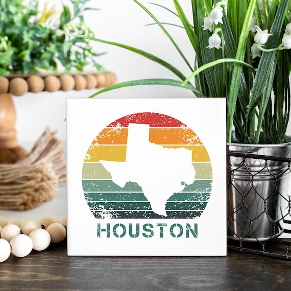Retro Houston Coasters Set of 4 Drink Coasters Houston Etsy