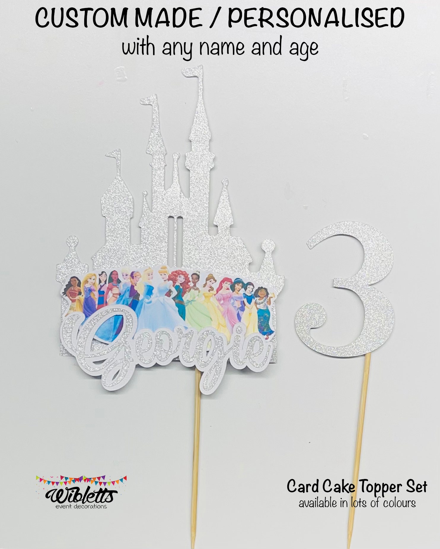 Disney Princess Castle Inspired Theme Birthday Party Cake Topper ...