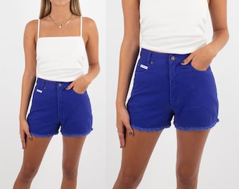 90s 1990s Purple Denim Shorts | High Waist Shorts | Summer Shorts | Womens Ladies Girls Denim Shorts -  3 Sizes XXS + XS + S