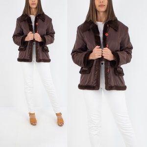 Vintage Y2K Leather Midi Jacket With Faux Fur Lining Size M Vintage Y2K Leather Midi Jacket With Faux Fur Lining Size M