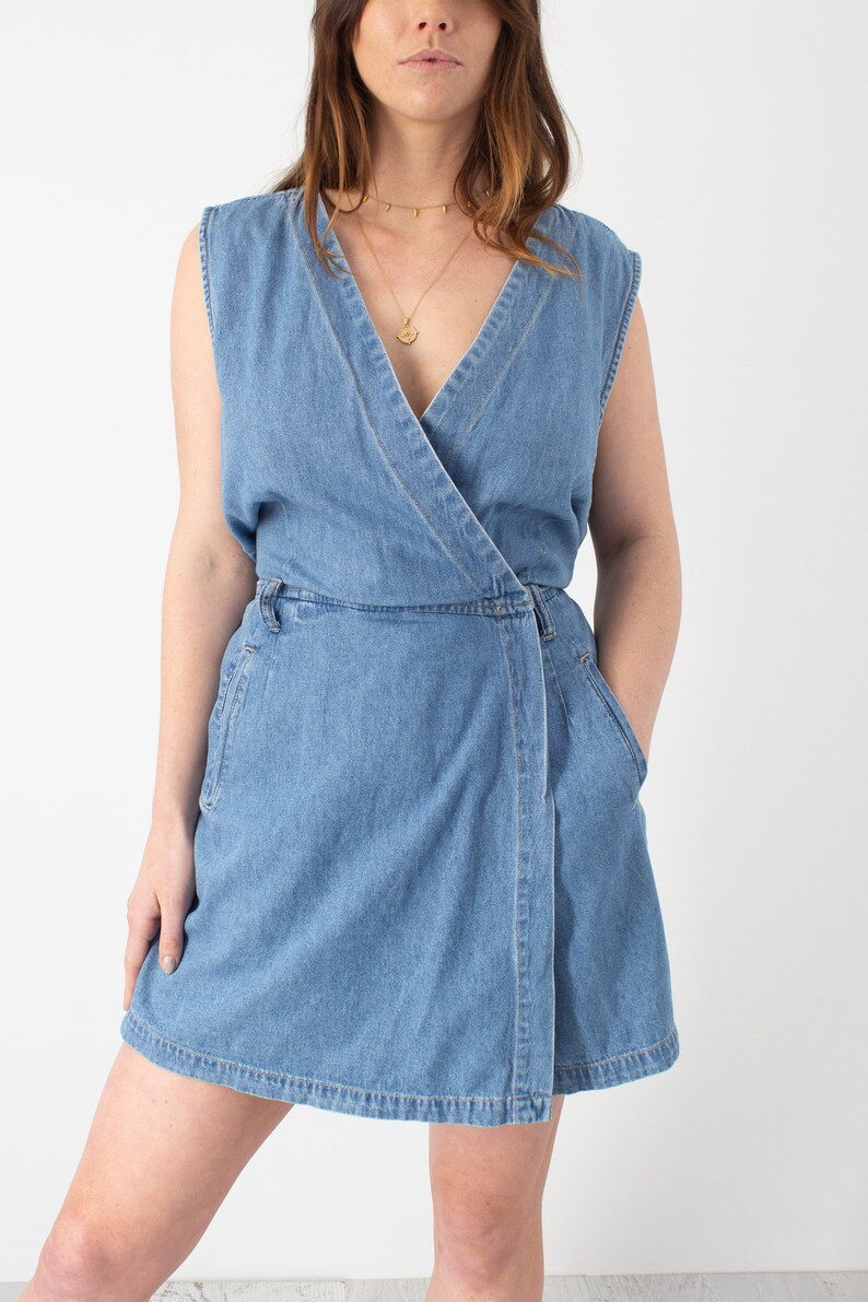 Denim Playsuit with Wrap Skirt Size LXL