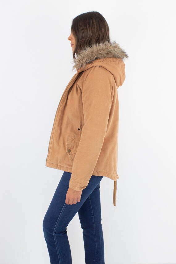 Tan Cord Corduroy Hooded Jacket Parka | Winter Co… - image 5