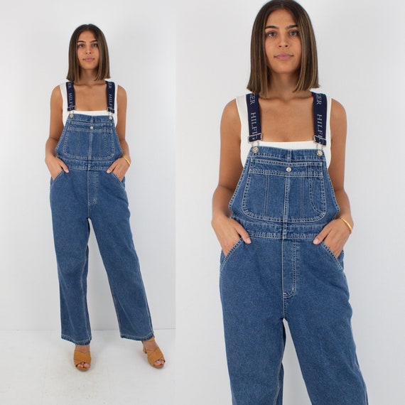 90s 1990s Tommy Hilfiger Long Denim Overalls - Wom