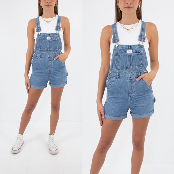 90s 1990s cK Calvin Klein Short Denim Overalls Dun
