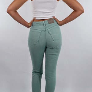 Vintage 80s 90s Mint Green Levis High Waist Cotton Jeans Size S AU/UK 8 US 4 image 7