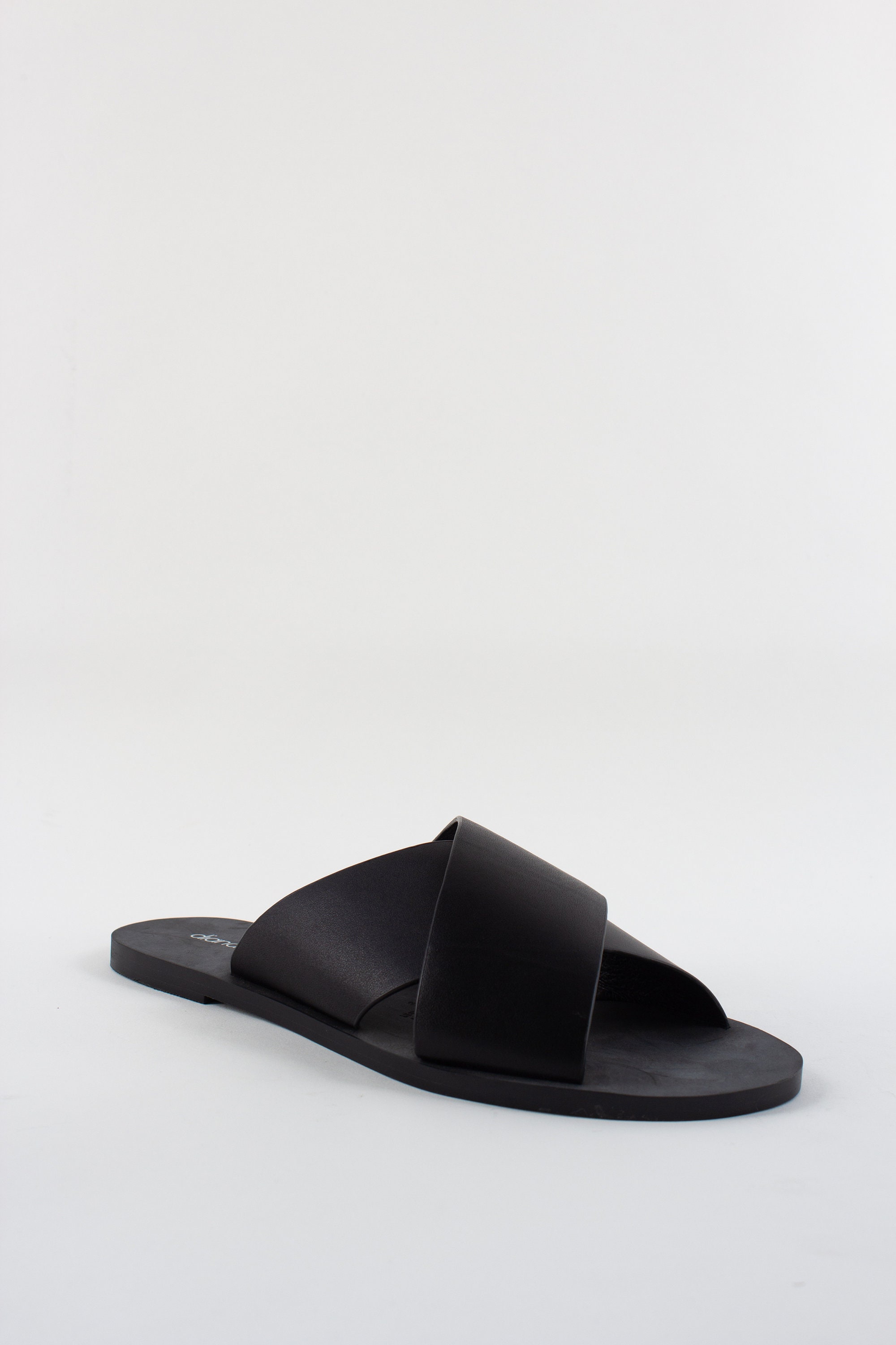 Vintage Black Leather Slides Slip on Sandals Summer Shoes - Etsy