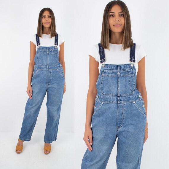 90s 1990s Tommy Hilfiger Long Denim Overalls Dunga