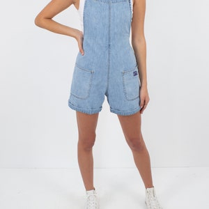 90s Backless Light Blue Denim Overalls Playsuit Size S - Etsy