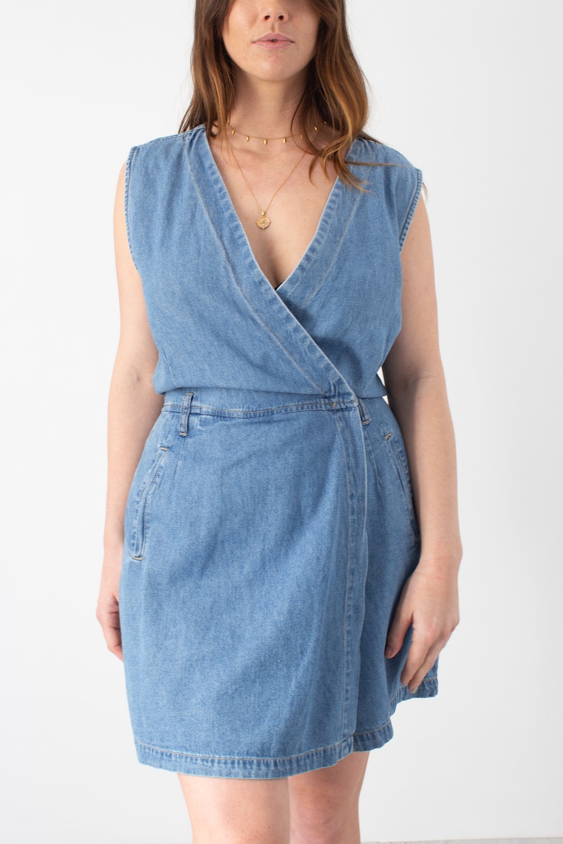 Denim Playsuit with Wrap Skirt Size LXL