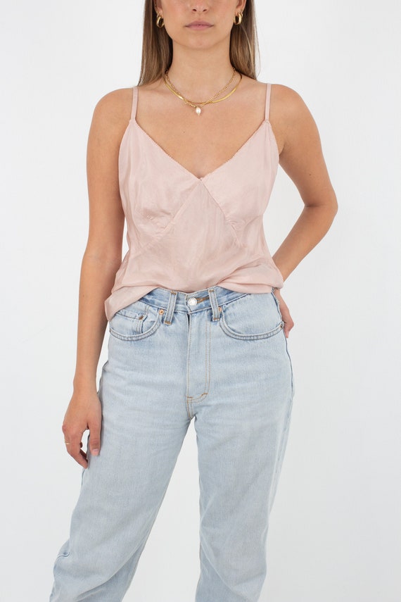 Blush Pale Pink Pure Silk Camisole Cami Singlet T… - image 1