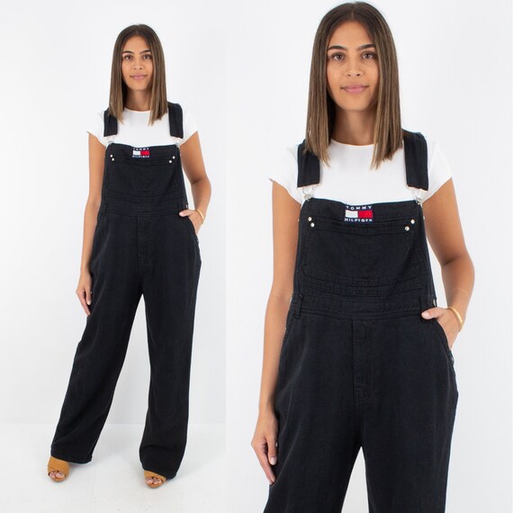 90s 1990s Tommy Hilfiger Long Denim Overalls Dunga