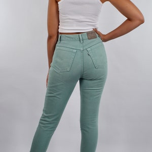 Vintage 80s 90s Mint Green Levis High Waist Cotton Jeans Size S AU/UK 8 US 4 image 8