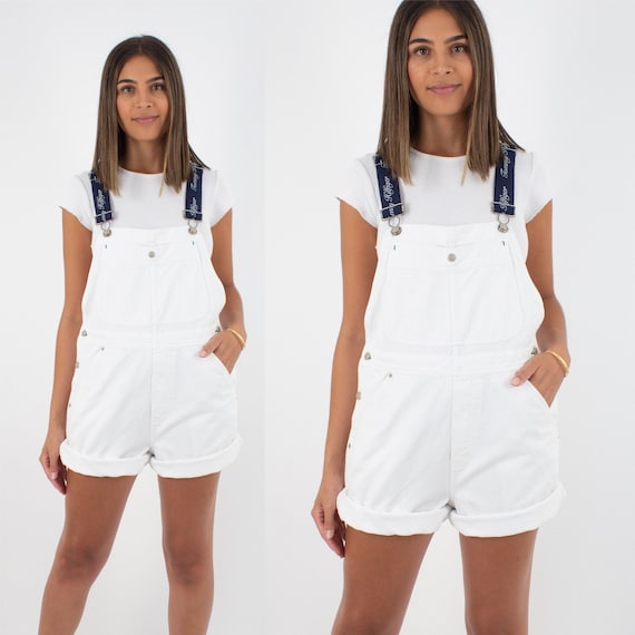 90s 1990s Tommy Hilfiger Short Denim Overalls - Wo