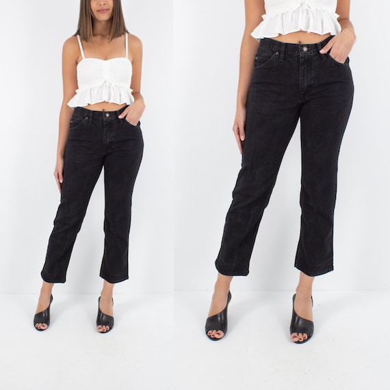 90s 1990s Black Lee Jeans Mid Rise Straight Leg Relaxed Fit Boyfriend Leg Size S M 29 Etsy Canada