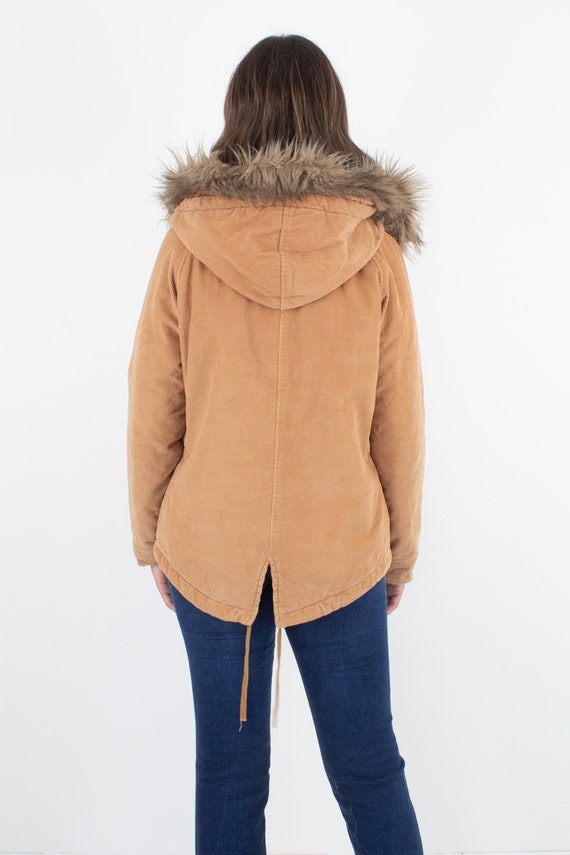 Tan Cord Corduroy Hooded Jacket Parka | Winter Co… - image 6