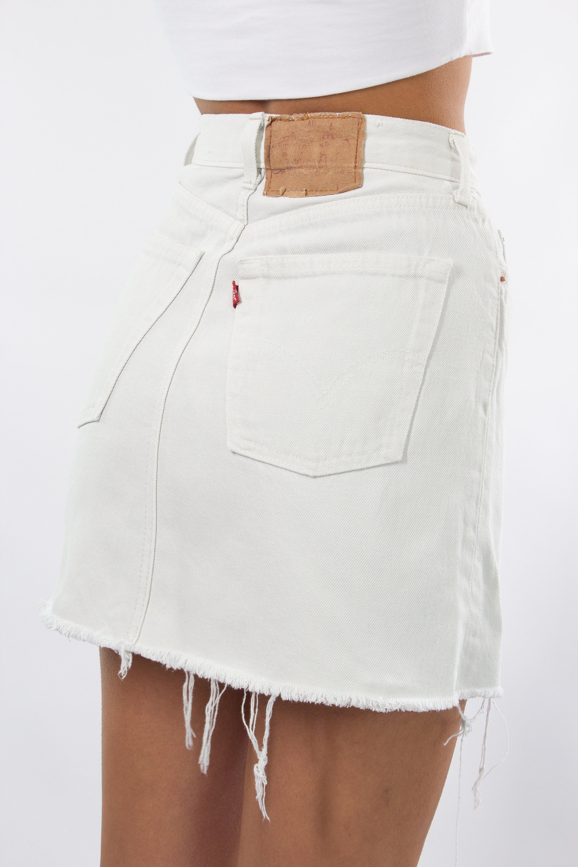 Buy White Levis Denim Skirt 2 Sizes XS & S Online in India - Etsy