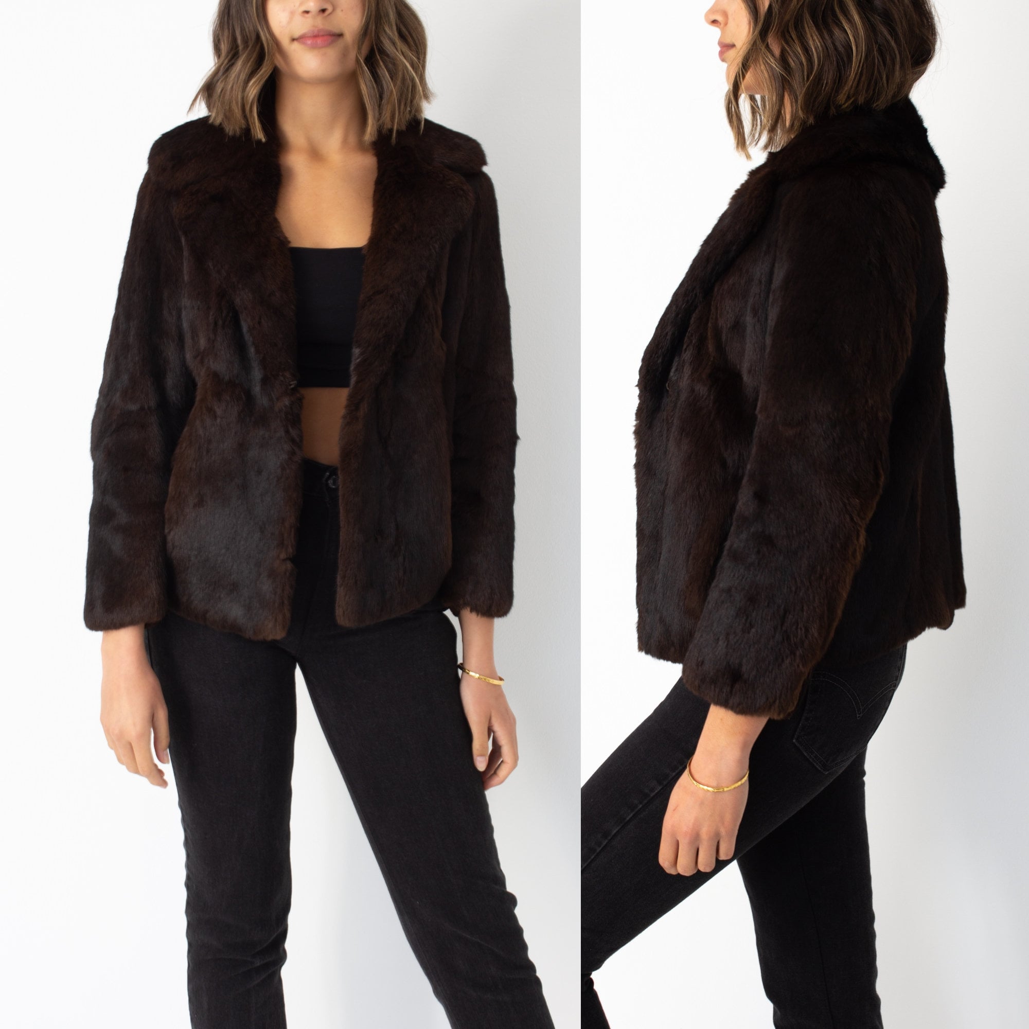 Rabbit Fur Coat Size XXS/XS 
