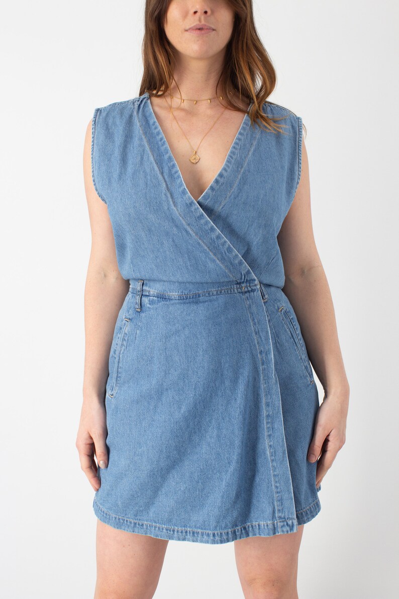 Denim Playsuit with Wrap Skirt Size LXL