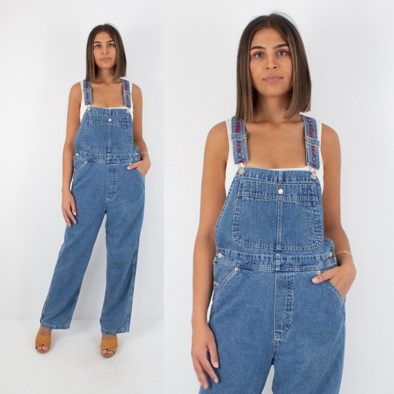 90s 1990s Tommy Hilfiger Long Denim Overalls Dunga