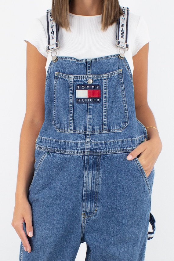 90s 1990s Tommy Hilfiger Long Denim Overalls Dunga